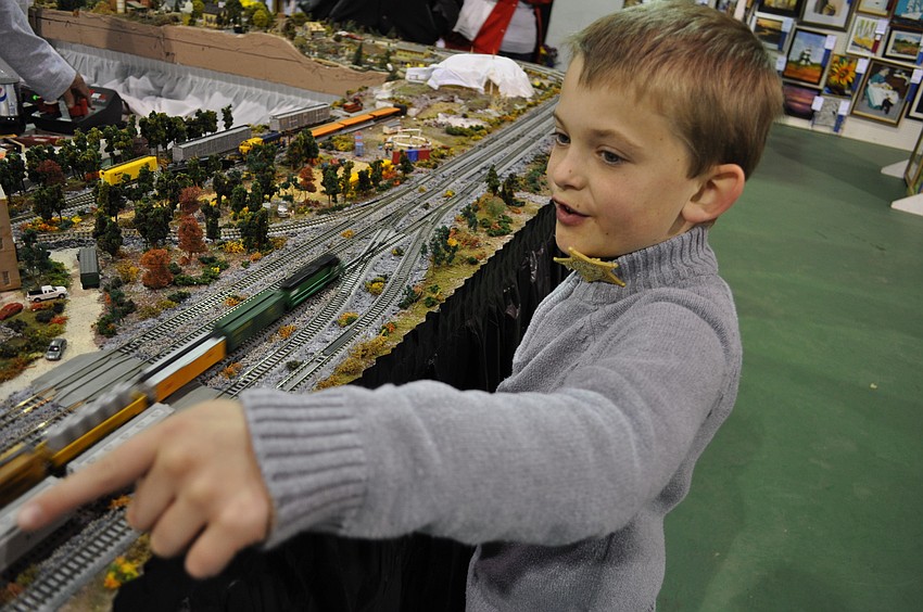 Cody Uptegraff, 7, was fascinated with a miniature train.