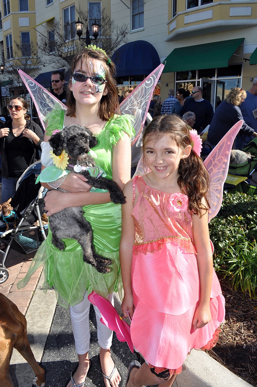 Thirteen-year-old Paige Mantone and her younger sister Brooke, 10, competed in the Best Ensemble Cast category with their dog Max, who dressed up as Tinkerbell.