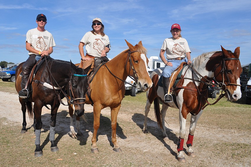Team Polo Grill and Bar members Josh Sheldon, Jaymie Klauber and Sylvia McNichol were eager to take on the rodeo challenge Jan. 28.