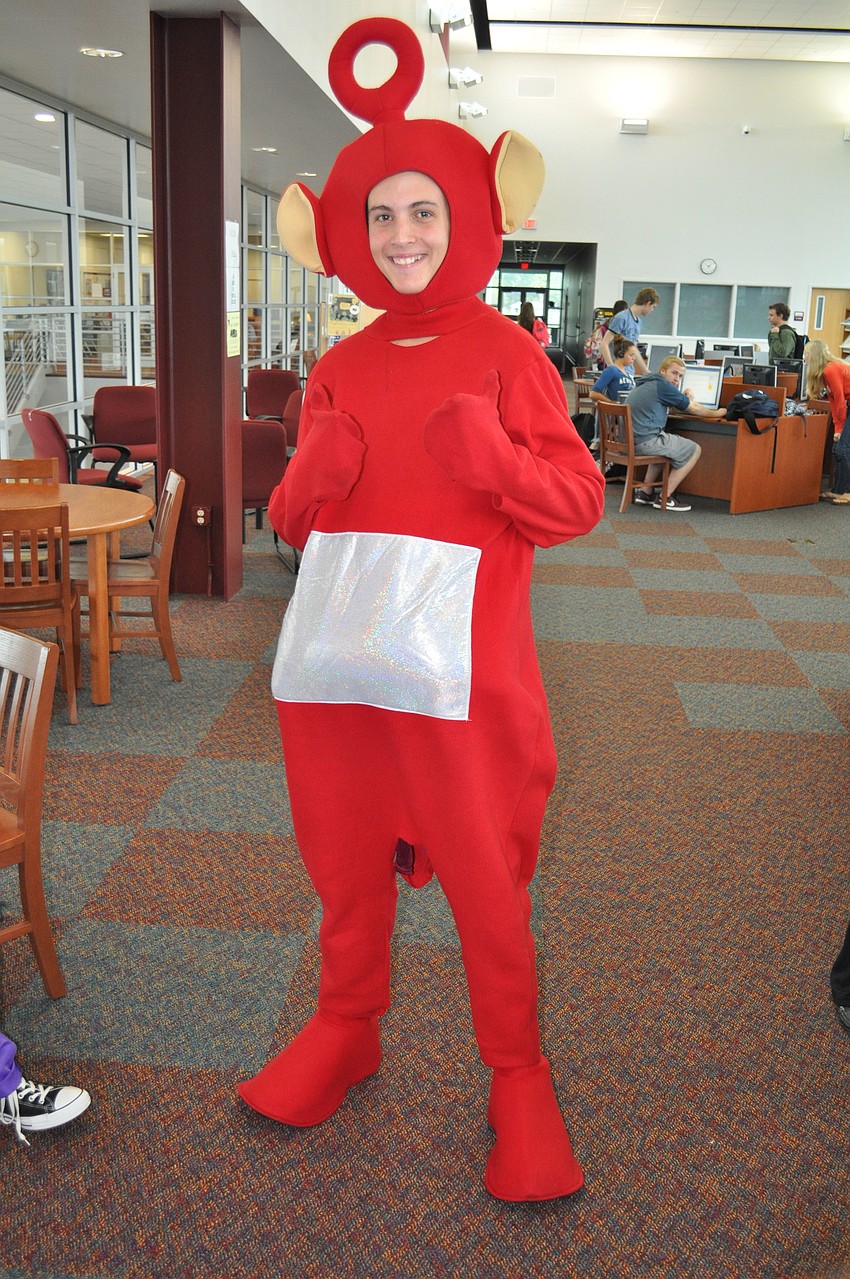Marshall Fouts dressed as a Teletubby.