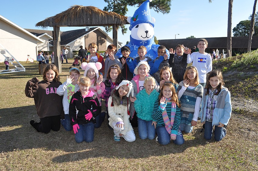 Cindy Kinman's third grade class made sure to get a picture with the inflatable polar bear.