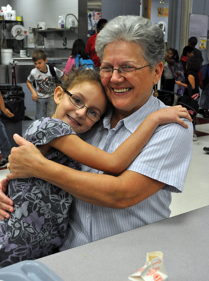 Gladys Fuste enjoyed her first grandparents breakfast with her 7-year-old granddaughter Neenah.