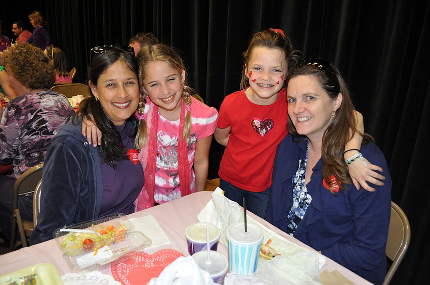 Mercedes Sinn-Movilla and her daughter Tamara, 9, enjoyed having lunch with Madison Kahler, 9, and her mom Jennifer.