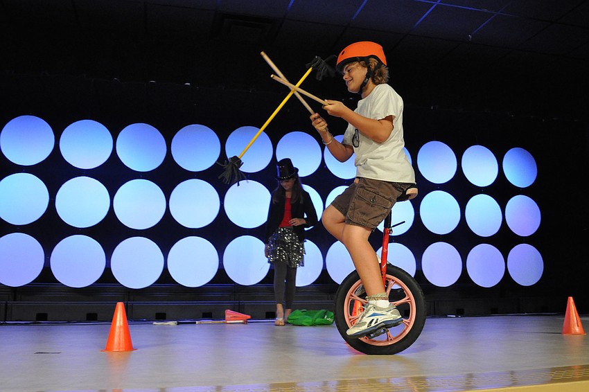 Levi Waxler added a lively unicycle performance to the night.