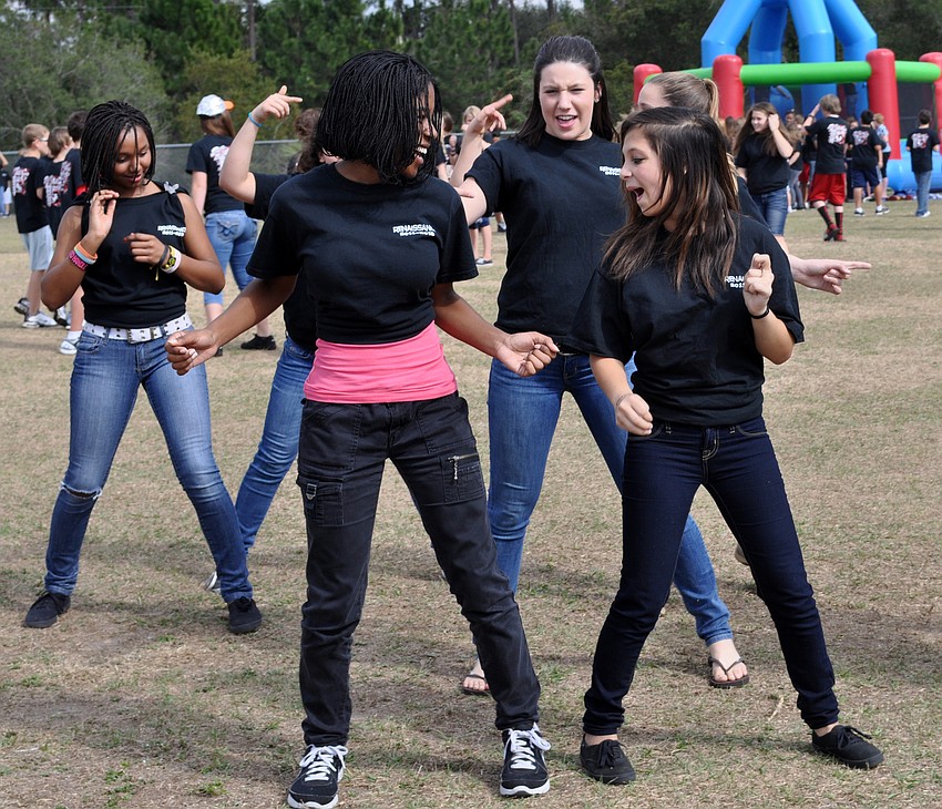 Kayla Corbert, 13, and Idaliz Davila, 14, showed off their dance moves.