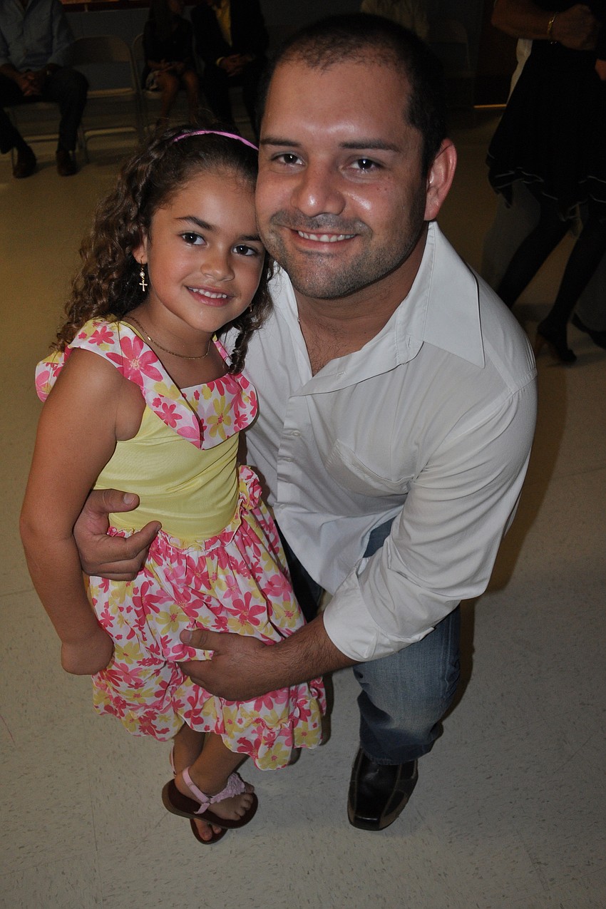 Sofia Florez, 6, enjoyed the night with her dad, Luis.