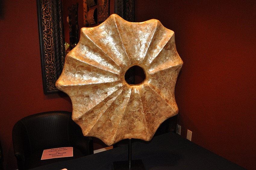 Many items were donated to the silent auction, including this sculpture.