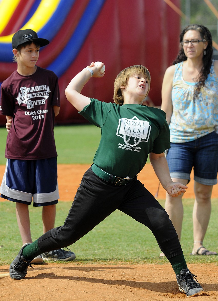 Nine-year-old pitcher Ethan Robb clocked 43 mph.