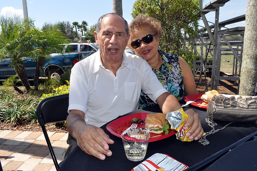 Country Club residents Bob Burstein and Kathy Robinson enjoyed their first Wing Ding.