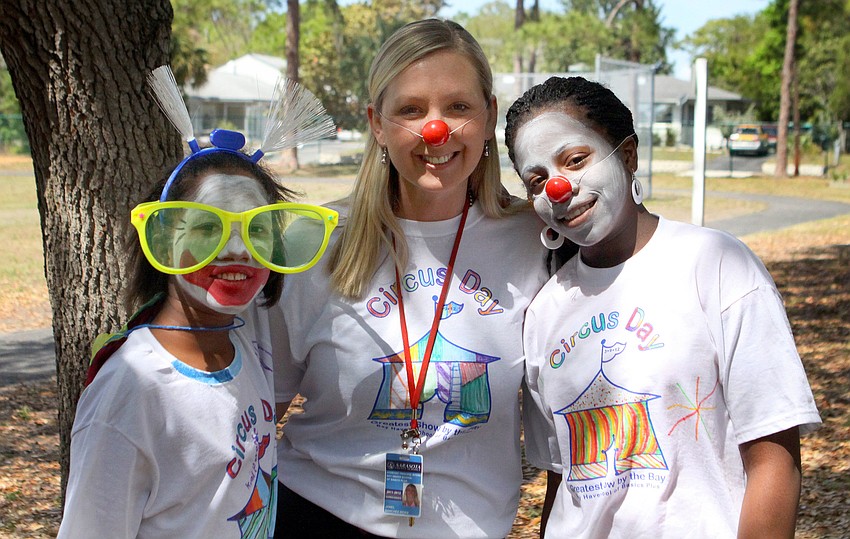 Assistant Principal Janel Dorn poses with fifth graders Kiah Florence and Jacara Wright, Friday, March 9, at Bay Haven Elementary.