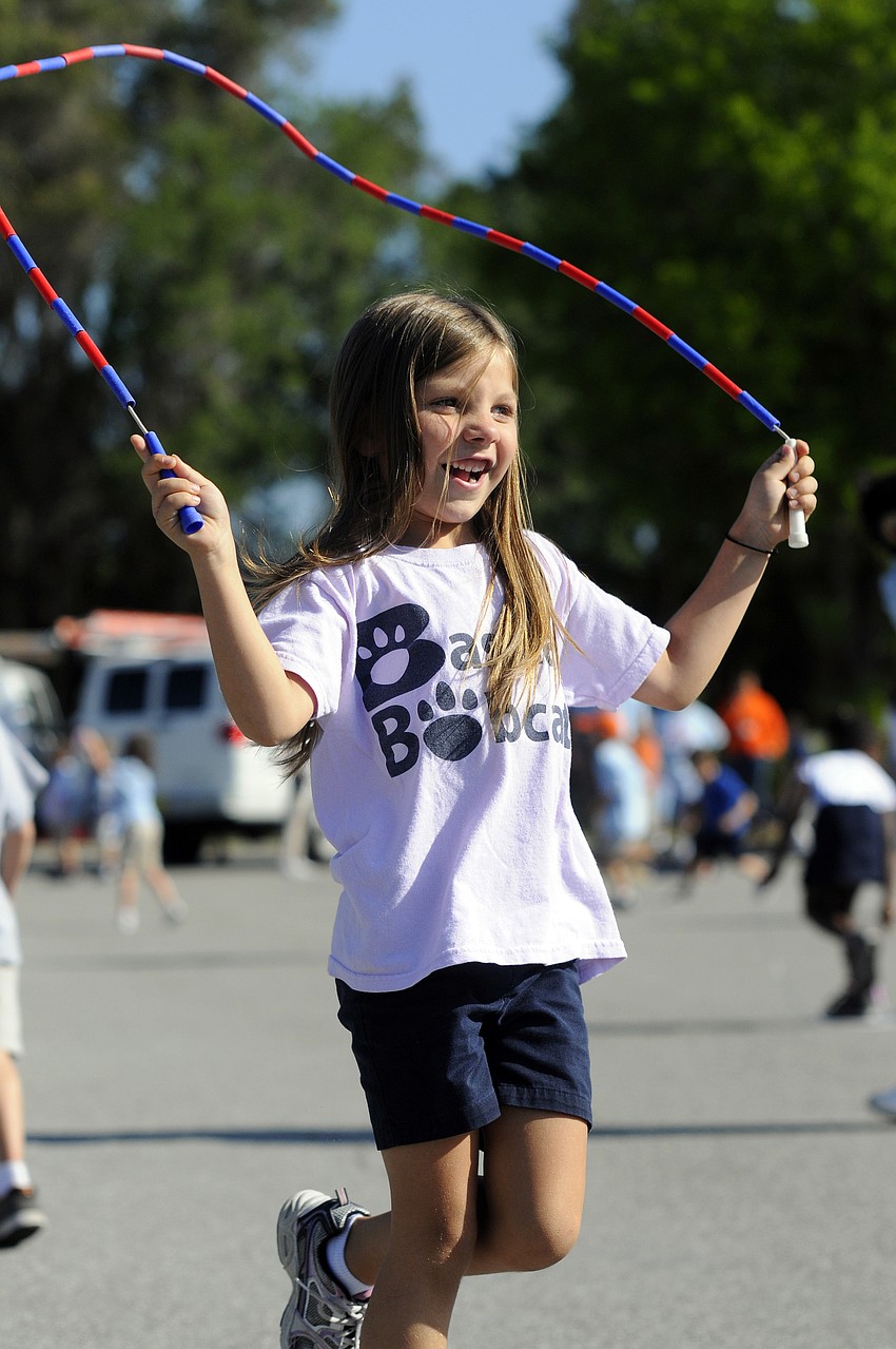 First-grader Tori Ziemer couldnâ€™t wait to grab a jump rope.