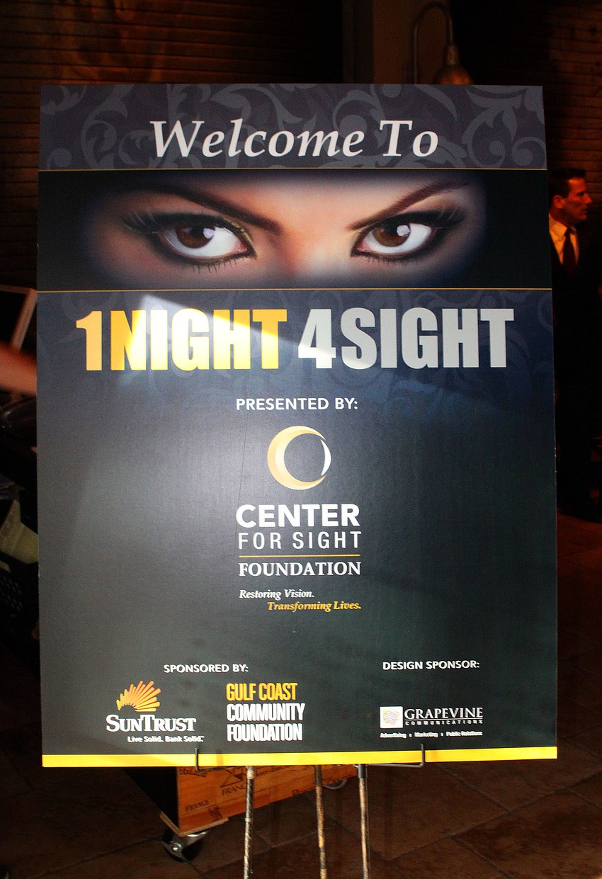 The 1Night 4Sight poster was in the entryway to Michaelâ€™s Wine Cellar.