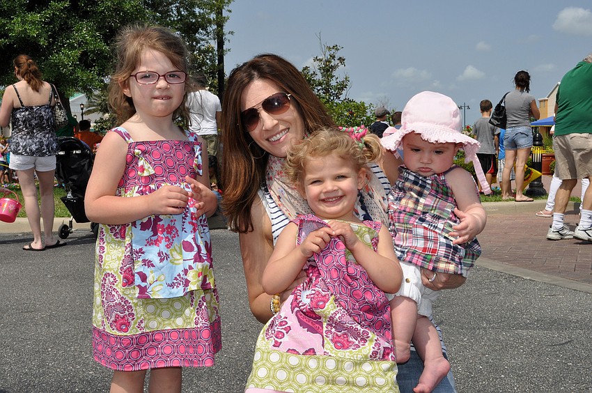 Tricia Fitzmaurice came out with her nieces Carly Mathewson, 5, and Avery Mathewson, 3, and her six-month-old daughter Norah Fitzmaurice.