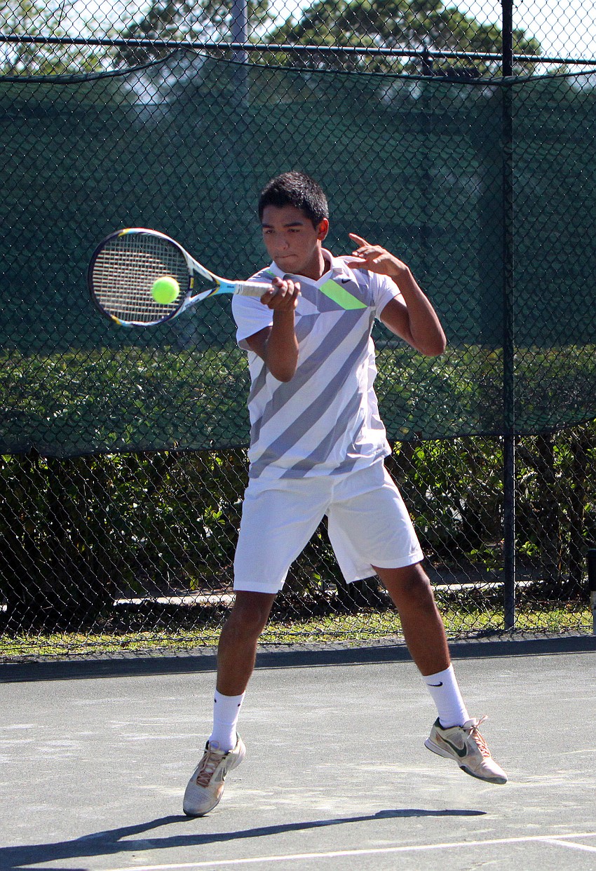 Diego Nunez played against Eric Luxembourg, Friday, April 6, at Bath and Racquet.