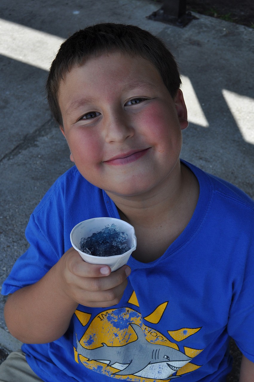 Skyler Gearin, 9, enjoyed a snow cone.