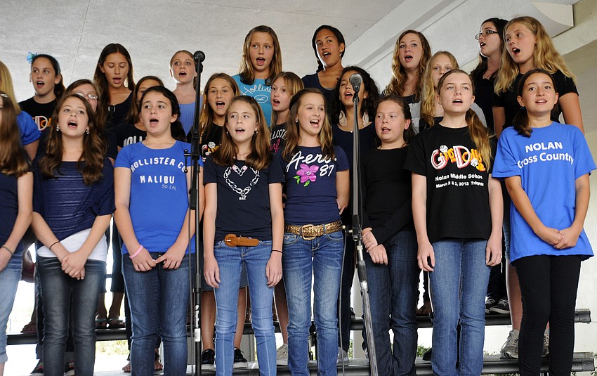 The Nolan Middle School chorus performed throughout the evening.