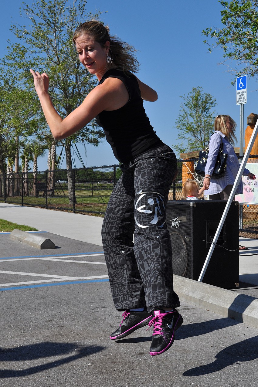 Sharon Raffony gave a zumba lesson.