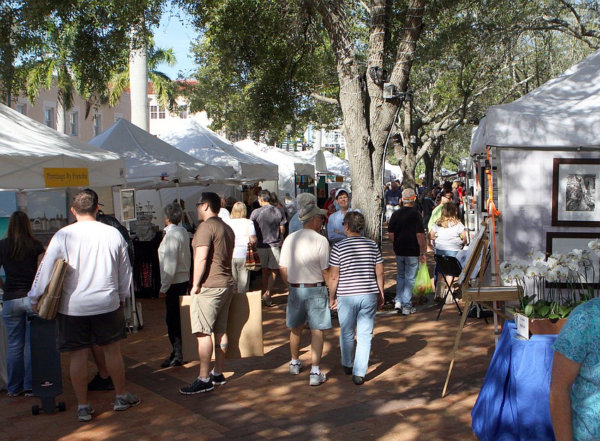 A large crowd came out this weekend for the 14th annual Downtown Sarasota Art in the Park at Five Points Park.