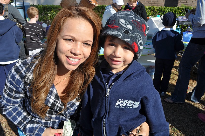 Renata Reyes spent the morning with her son, Harold, 5.