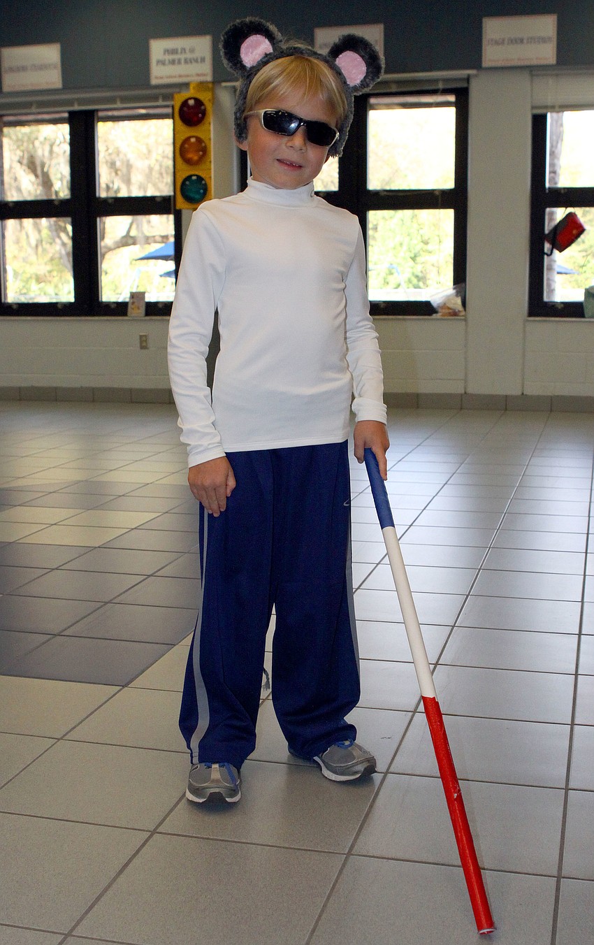 Andrew Clayton, 6, dressed as a blind mouse.