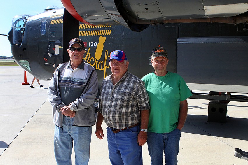 Alex Barrow, Dale Dasher and Tom Gorrell have fun at the Wings of Freedom Tour, Monday Feb. 13, at the Rectrix.