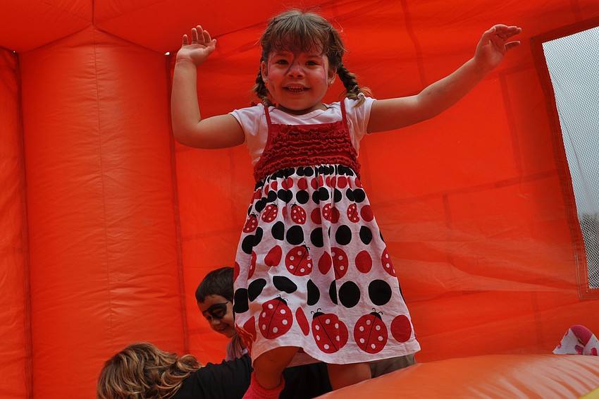 Aurora Skuba was all smiles inside the bounce house.