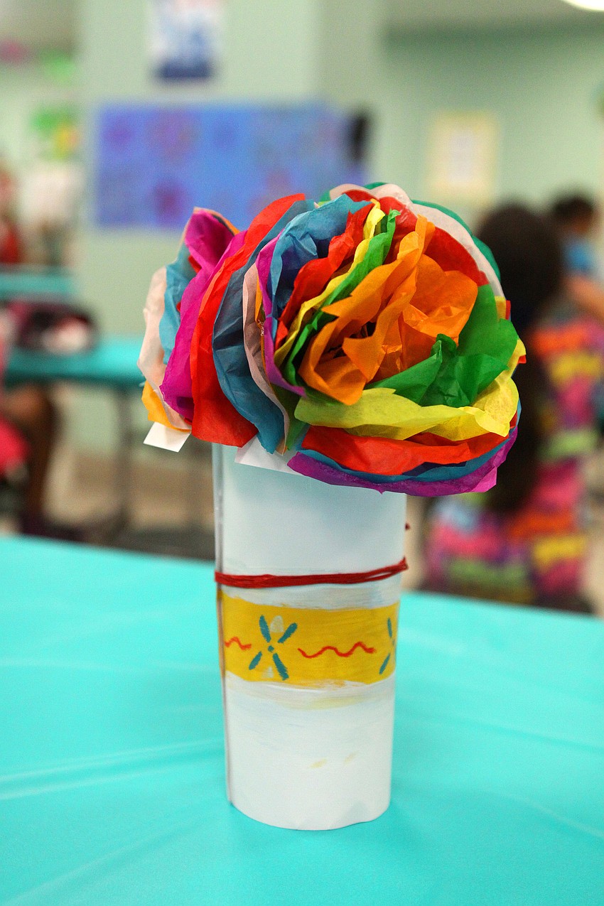 Festive, paper flower decorations were on all of the tables at El Restaurante Bay Haven.