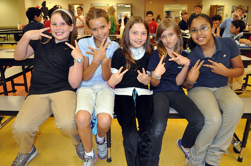 Fourth-graders Malory Wilson, Heaven Bazo, Maddison Spencer, Abigail Widunas and Aracely Alcantar had a blast listening to the music.