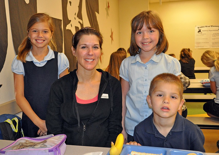 Cynthia Swales spent the afternoon with her 9-year-old daughter Kyla, left, and 5-year-old son Gavin and her daughterâ€™s friend Gianna Dâ€™Alessio, 9.