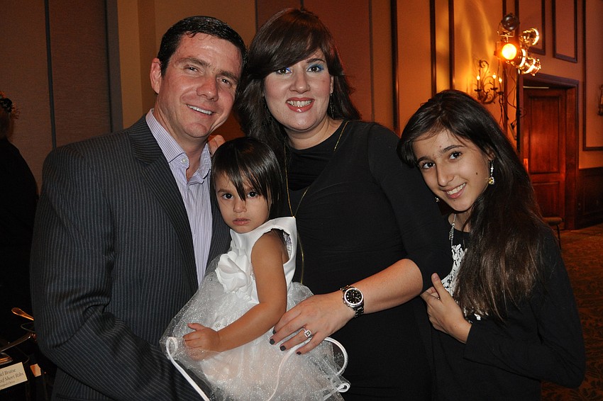 The Wieand family enjoyed dinner together. Pictured are Adam, Ella, Malkie and Henny.