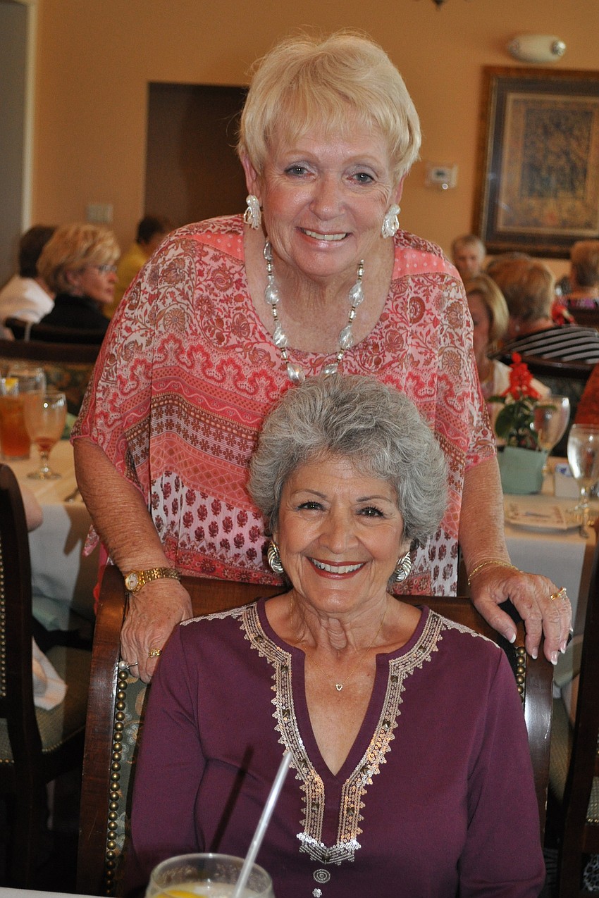Helene Stathis, front, with Arlene Casey, behind.