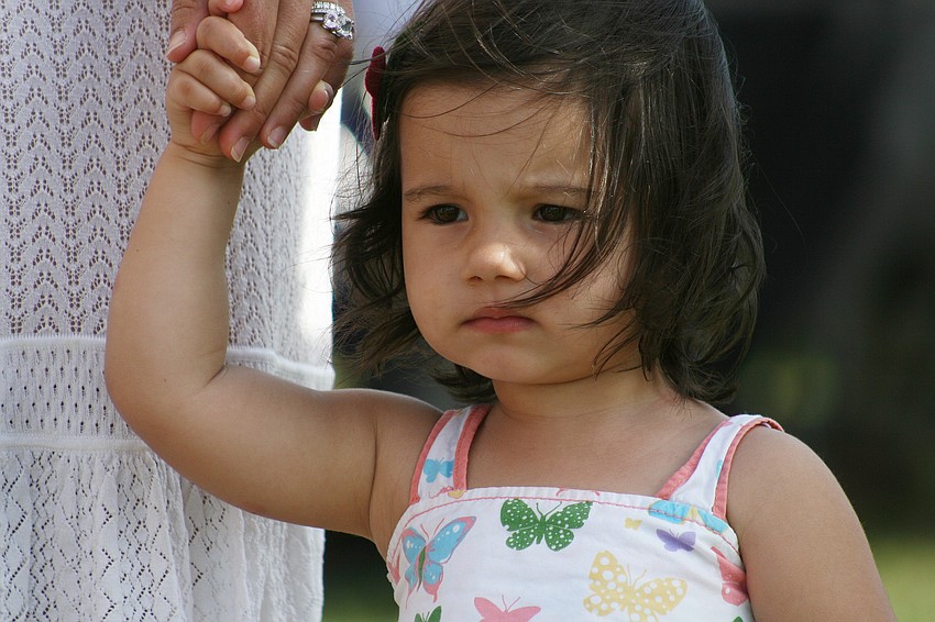 Lyla James West, 18 months, loved watching the horses.