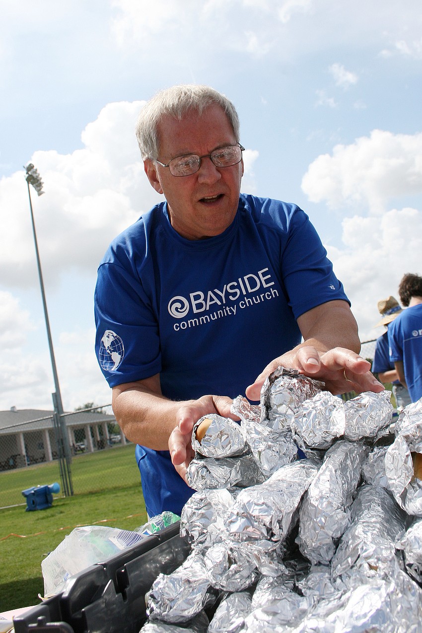 Richard Strejc helped hand out hot dogs at this yearâ€™s Eggolution.