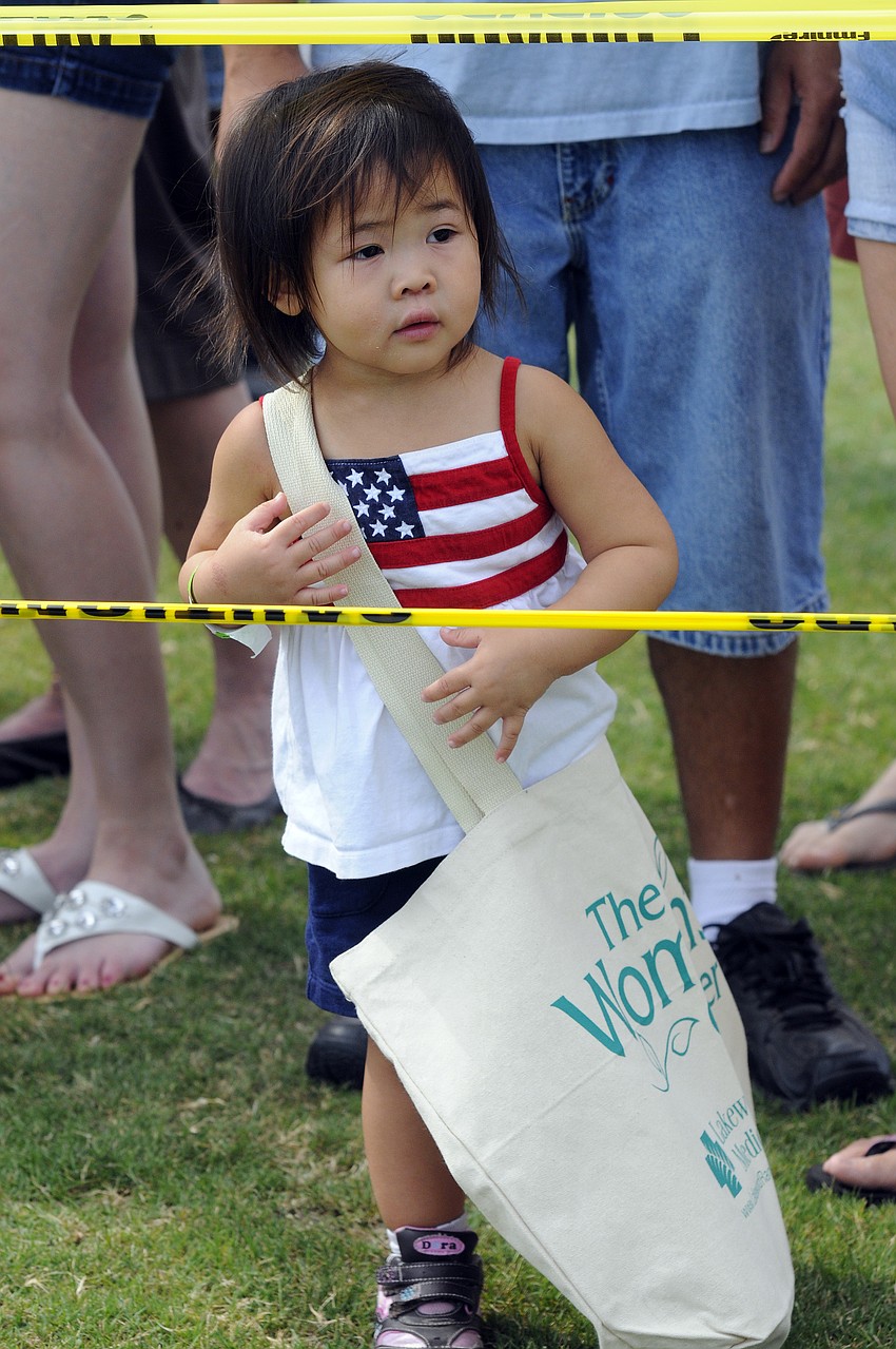 Two-year-old Zoelie Bui couldnâ€™t wait to collect Easter eggs.