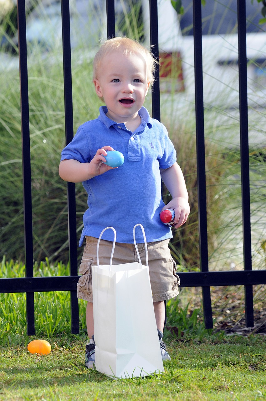 Ty Patterson made sure to collect an egg for each hand.