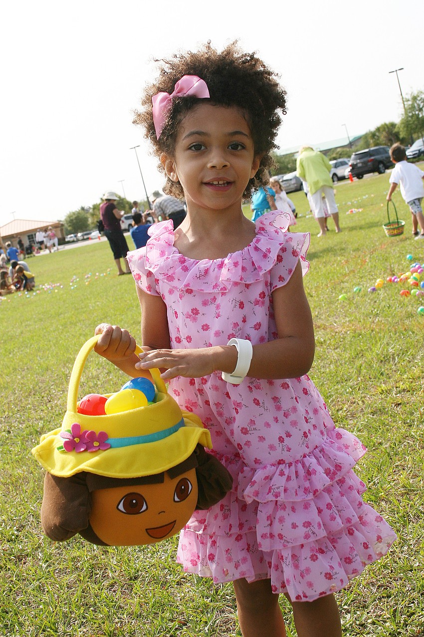 Delilah Ranceful, 3, attended Harvest United Methodist Church's Easter egg hunt.
