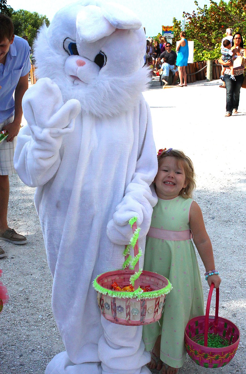 Ella Watson, 4, was very excited to pose with the Easter Bunny.