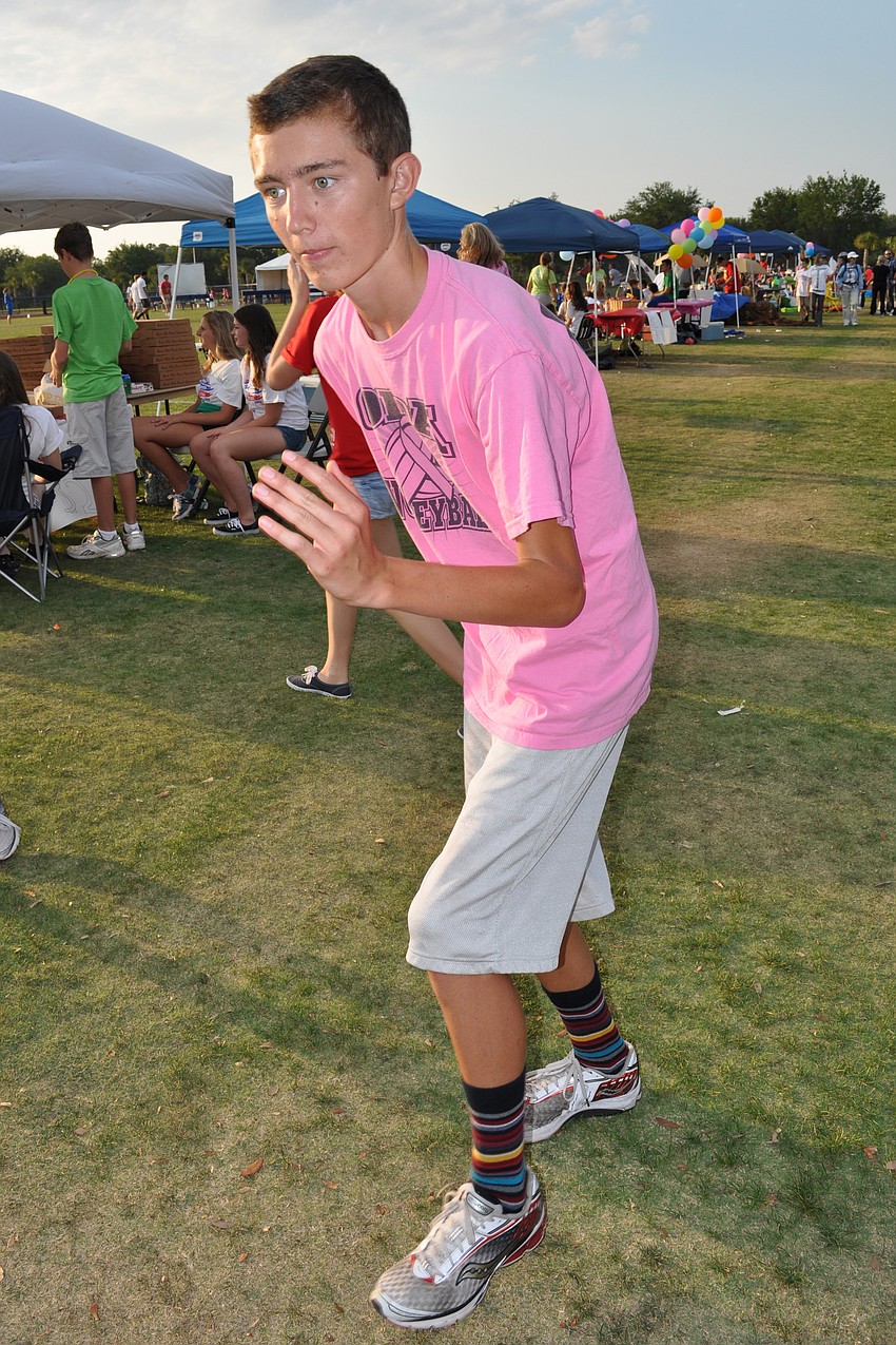 Zach Lang, 16, played corn hole.