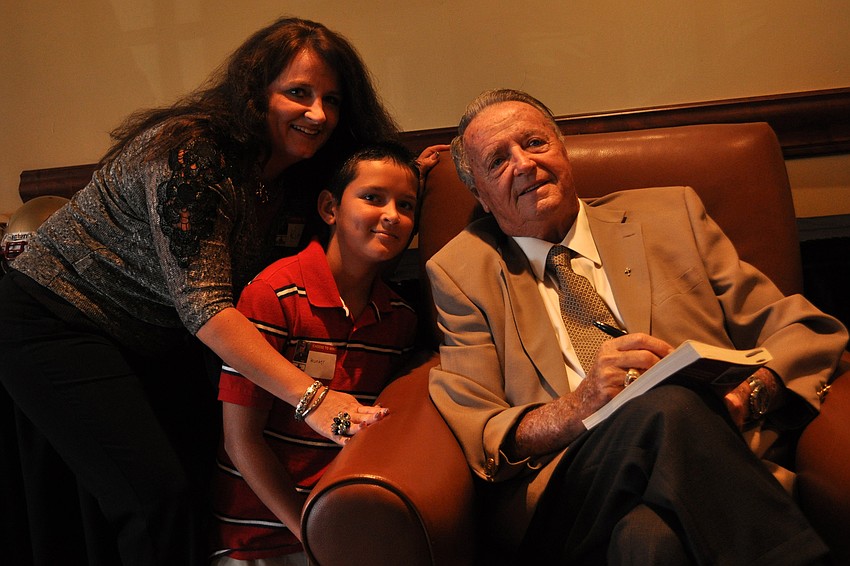 Kim and Hunter Wilder made sure to get an autograph from coach Bobby Bowden.