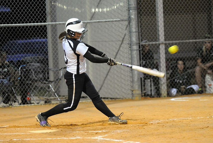Junior pitcher Courtney Mirabella looks to end the game in the fifth inning.