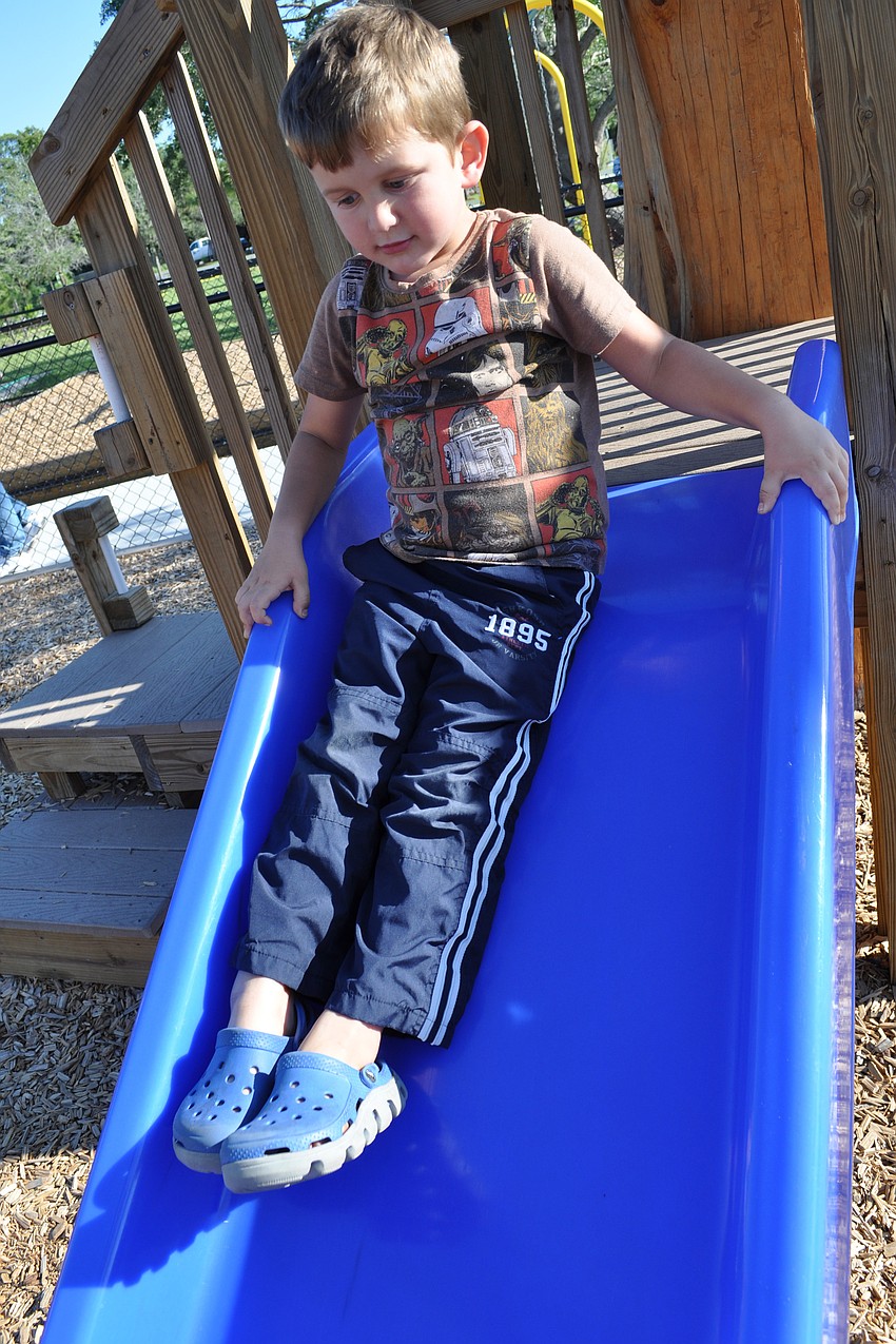 Sawyer Girgis, 4, enjoyed the playground.