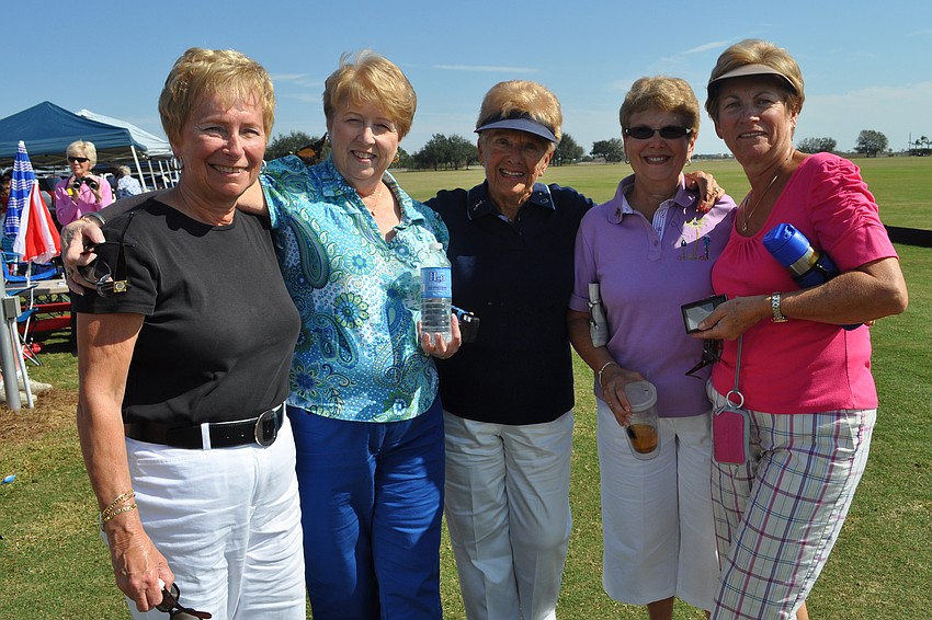 Lorraine Kelly, Jerri Bateman, BJ Ziegler and Sandra Hurst enjoyed the public polo match Sunday.