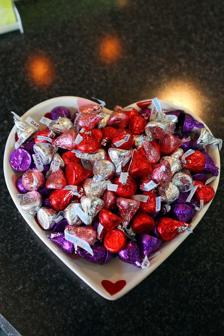 A bowl of Hershey's kisses was put out inside Siesta Key Tropical Wines.