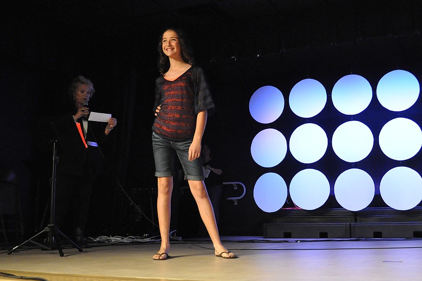 Megan Pettis showed off clothes from Beall's during the fashion show portion of the night.