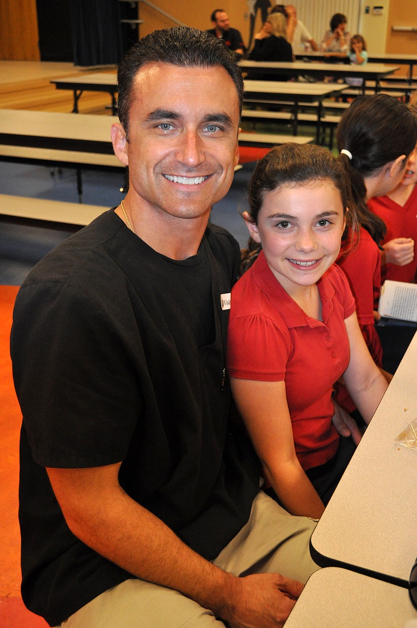 Joe Gennocro enjoyed eating lunch with his daughter Julia, who is in fifth-grade.