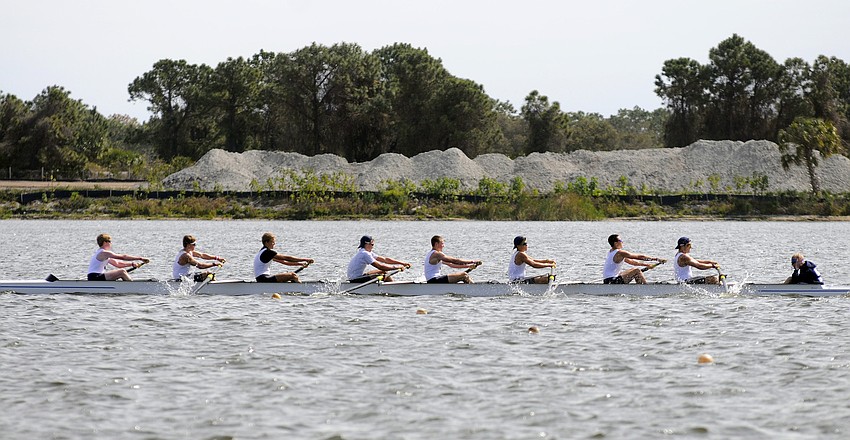 The Sarasota Crew won Flight 1 of the boys high school lightweight 8+ race.