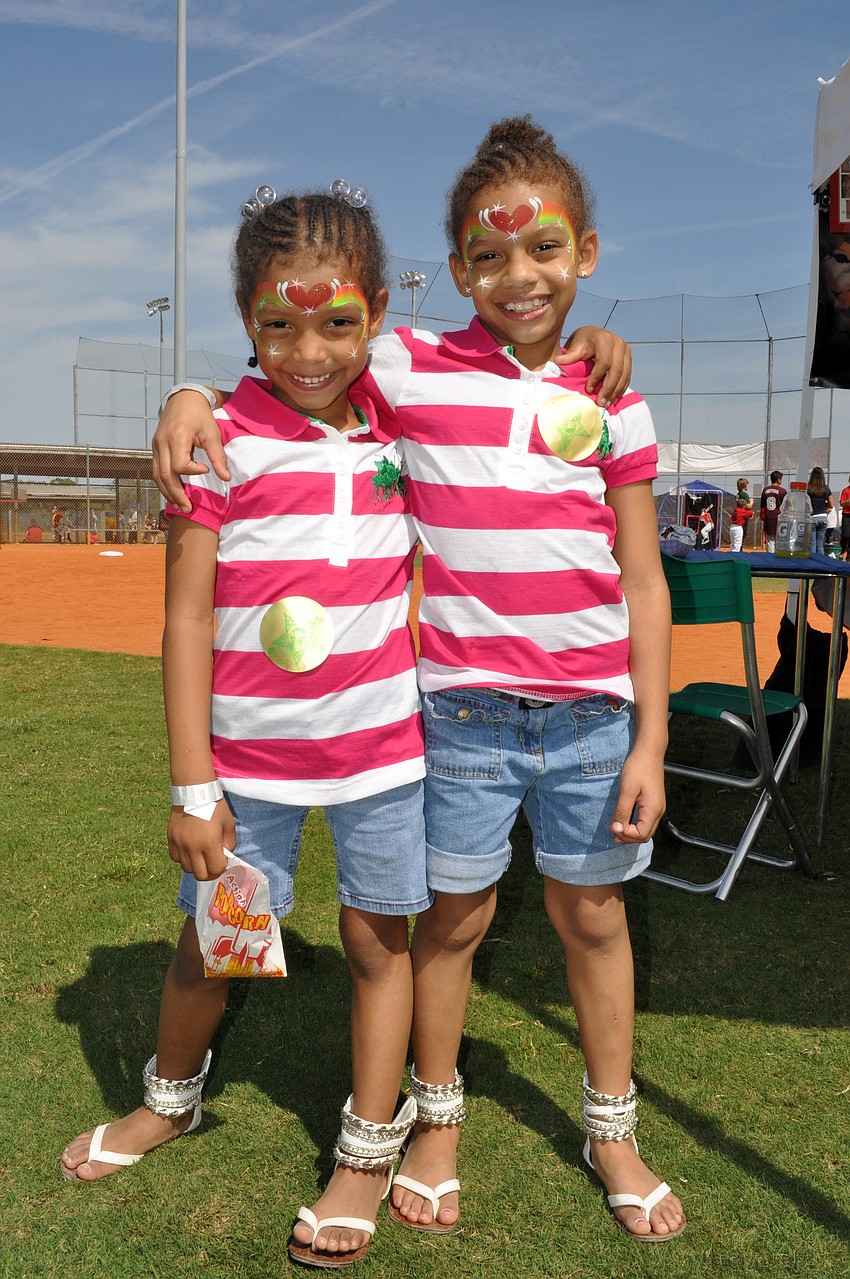 Five-year-old Jaâ€™Lonia Williams and her older sister Aaluhag, 6, couldnâ€™t wait to get their faces painted.
