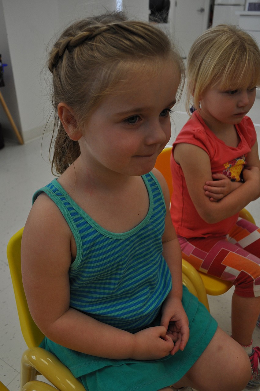 Madeline Griffin, 4, couldnâ€™t wait to touch the alligator.