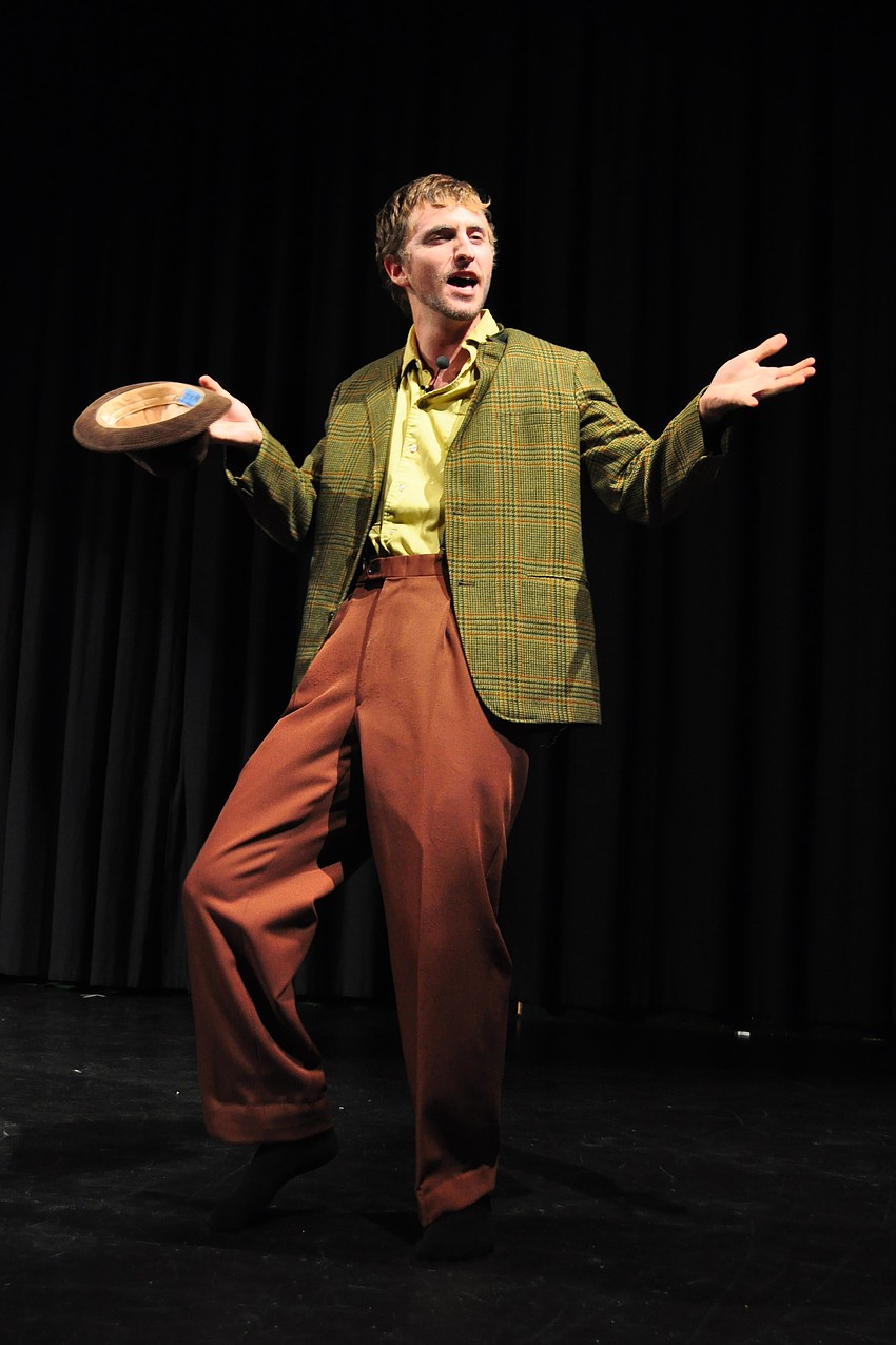 Matt Silverman, as Grandpa Joe, celebrated his chance to go to the chocolate factory with his granddaughter.