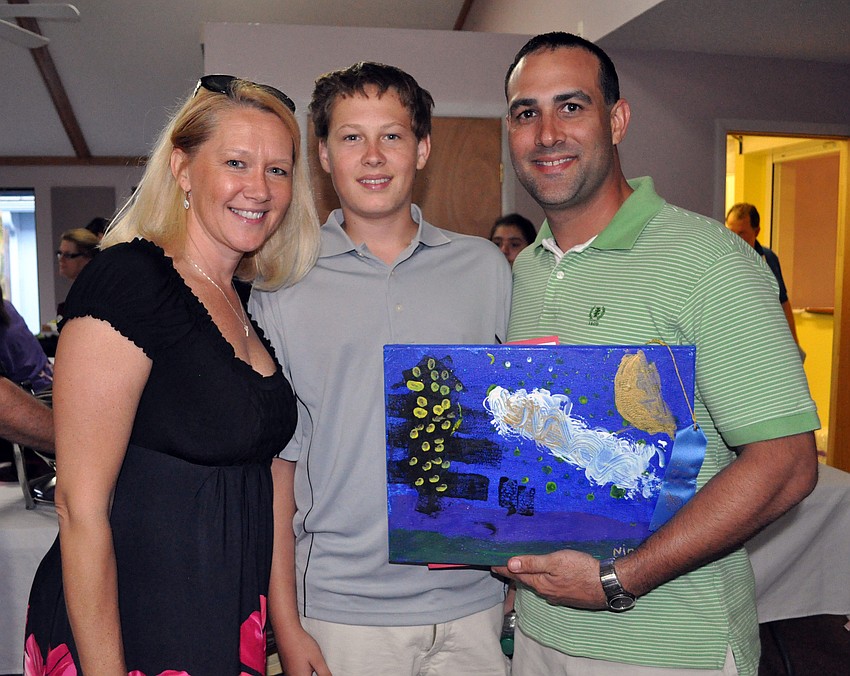 Kim and Rob Fitzgerald, along with their son Cooper, 16, came out to support their two-year-old daughter Ninaâ€™s preschool and see her artwork.